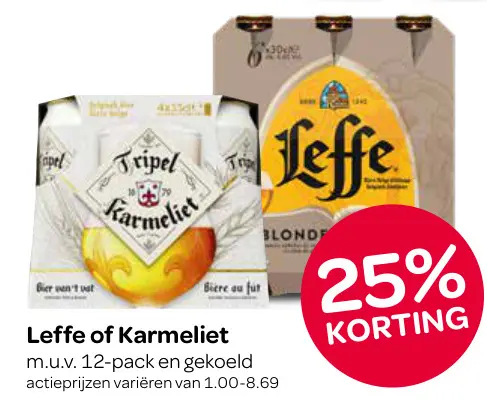 Aanbieding: Leffe of Karmeliet