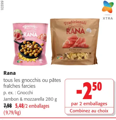 Offre: Gnocchi ou pâtes fraîches farcies