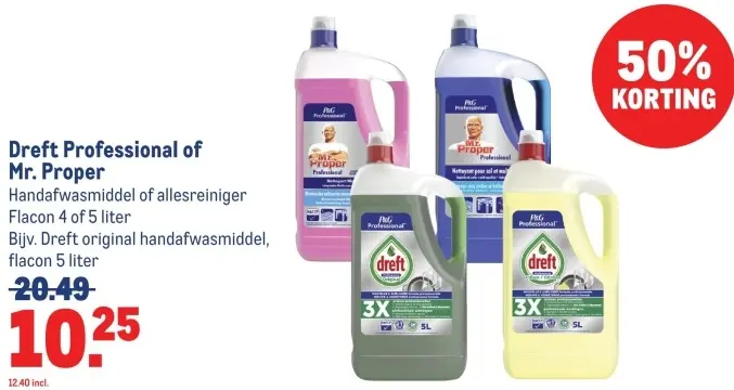 Aanbieding: Dreft Professional of Mr. Proper