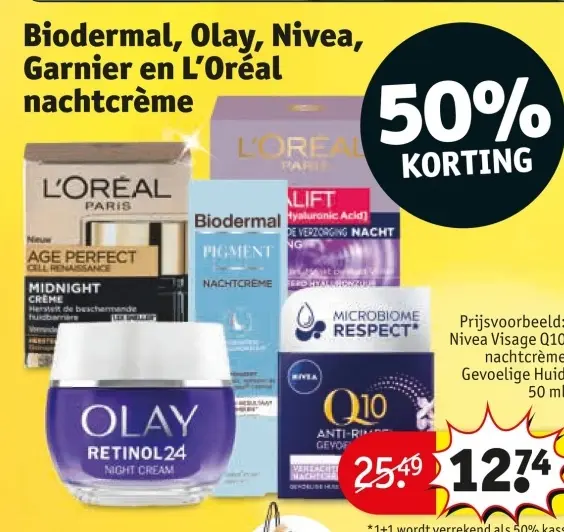 Aanbieding: Nivea Visage Q10 nachtcrème Gevoelige Huid
