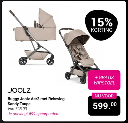 Aanbieding: Buggy Joolz Aer2 met Reiswieg Sandy Taupe