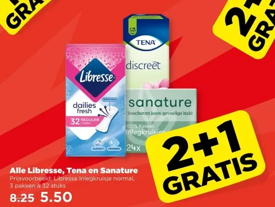 Aanbieding: Libresse, Tena en Sanature