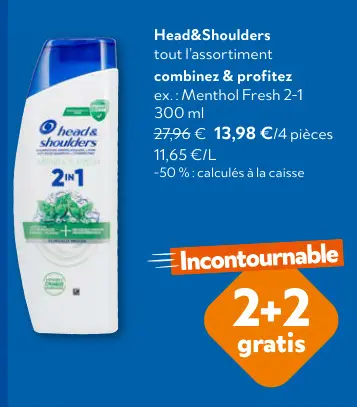 Offre: Head&Shoulders Menthol Fresh 2-1