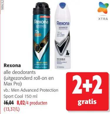 Promotie: Rexona alle deodorants