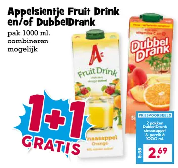 Aanbieding: Appelsientje Fruit Drink en/of DubbelDrank