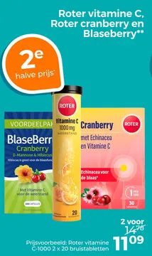 Aanbieding: Roter vitamine C, Roter cranberry en Blaseberry