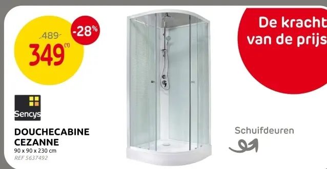 Promotie: Douchecabine cezanne