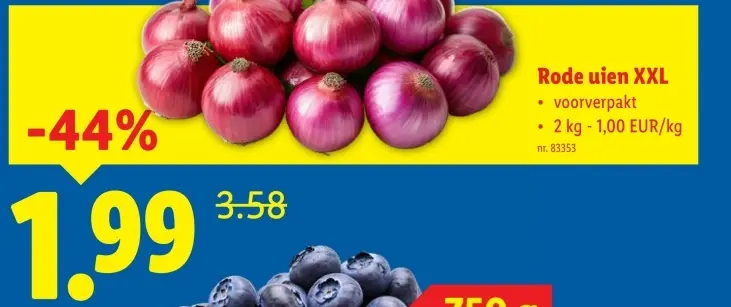 Promotie: Rode uien XXL