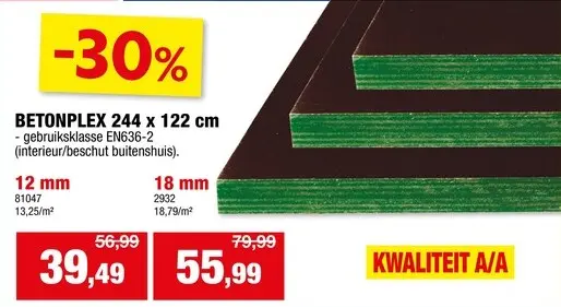 Promotie: Betonplex 244x122 cm 12mm