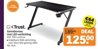 Aanbieding: Gamebureau met LED-verlichting GXT 709 Luminus