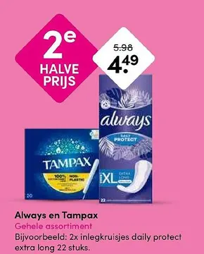 Aanbieding: Always en Tampax