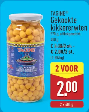 Promotie: TAGINE Gekookte kikkererwten
