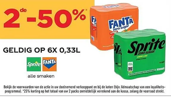 Promotie: Sprite & Fanta Zero Sugar