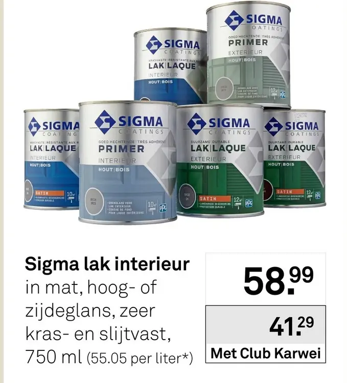 Aanbieding: Sigma lak interieur
