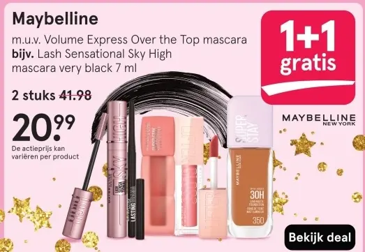 Aanbieding: Maybelline m.u.v. Volume Express Over the Top