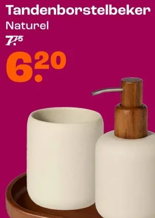 Promotie: Tandenborstelbeker Naturel
