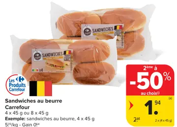 Offre: Sandwiches au beurre