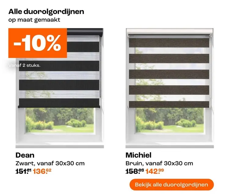 Promotie: Alle duorolgordijnen op maat gemaakt