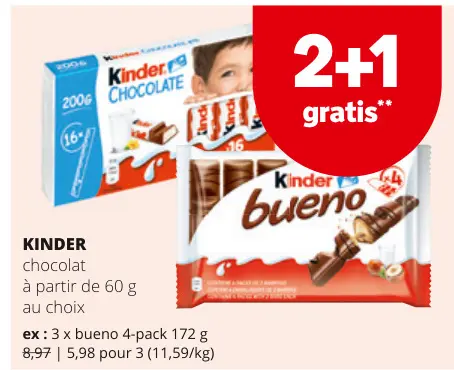 Offre: KINDER chocolat