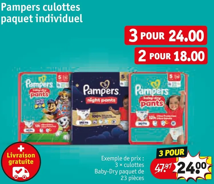 Offre: Culottes paquet individuel