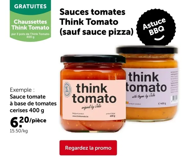 Offre: Sauces tomates Think Tomato (sauf sauce pizza)