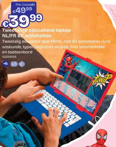 Aanbieding: Tweetalige educatieve laptop NL/FR 82 activiteiten