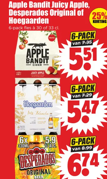 Aanbieding: Apple Bandit, Desperados Original of Hoegaarden