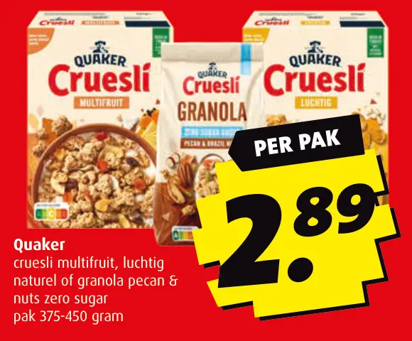 Aanbieding: Cruesli multifruit, luchtig naturel of granola
