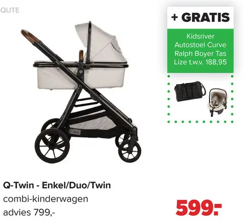Aanbieding: Q-Twin - Enkel/Duo/Twin combi-kinderwagen