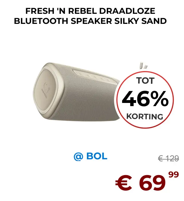 Aanbieding: Fresh 'n rebel draadloze bluetooth speaker silky sand