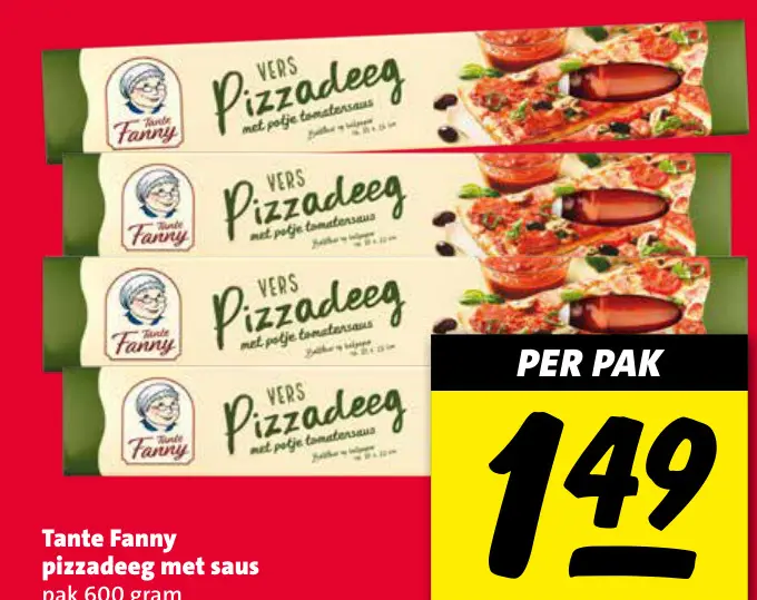 Aanbieding: pizzadeeg met saus