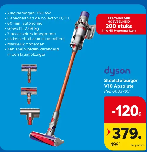 Promotie: Steelstofzuiger V10 Absolute