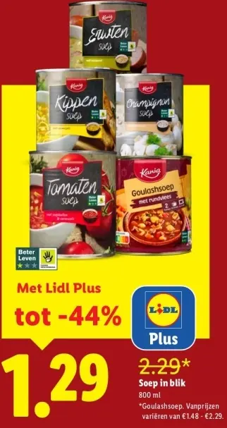 Aanbieding: Soep in blik