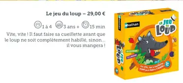 Offre: Le jeu du loup