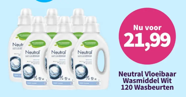 Aanbieding: Neutral Vloeibaar Wasmiddel Wit