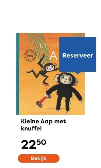 Aanbieding: Kleine Aap met knuffel