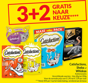 Aanbieding: Catisfactions, Sheba of Whiskas Kattensnacks