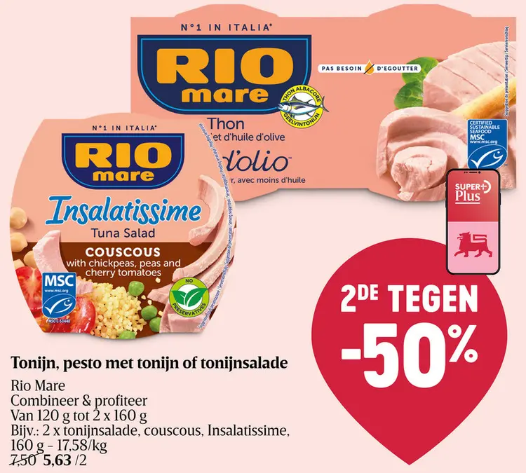 Promotie: Tonijn, pesto met tonijn of tonijnsalade