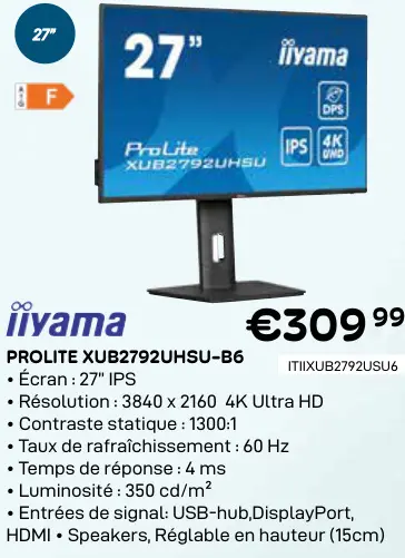 Offre: Prolite xub2792uhsu-b6