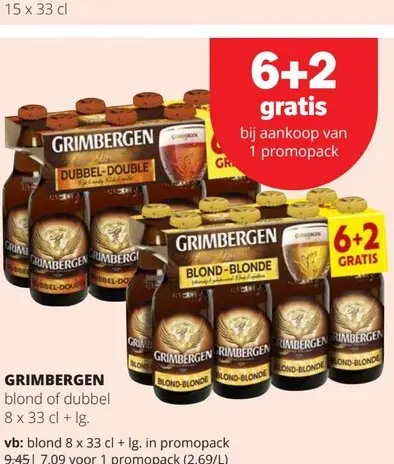 Promotie: Grimbergen Blond of Dubbel