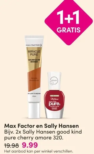 Aanbieding: Max Factor en Sally Hansen Bijv. 2x Sally Han