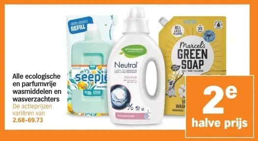 Aanbieding: Ecologische en parfumvrije wasmiddelen en was