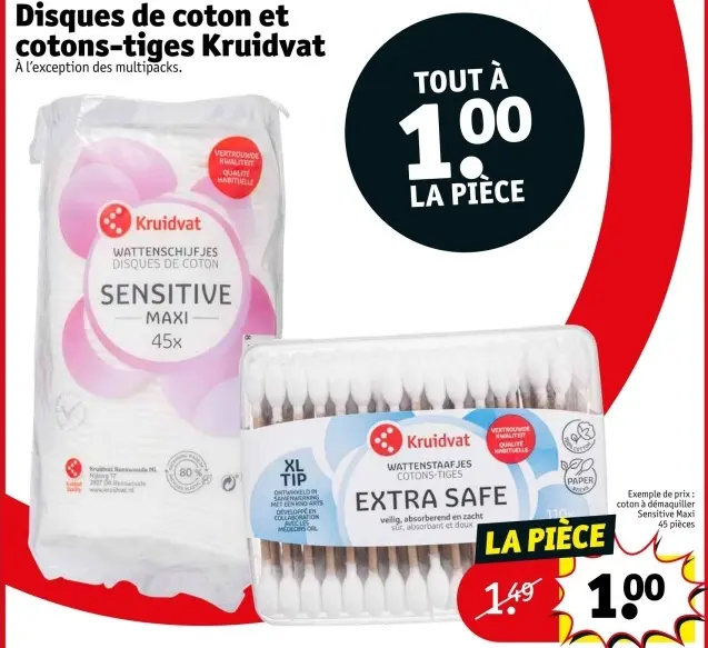 Offre: Disques de coton et cotons-tiges