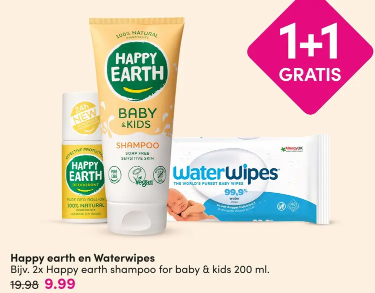 Aanbieding: Happy Earth en Waterwipes