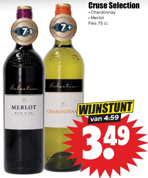 Aanbieding: Cruse Selection Chardonnay of Merlot