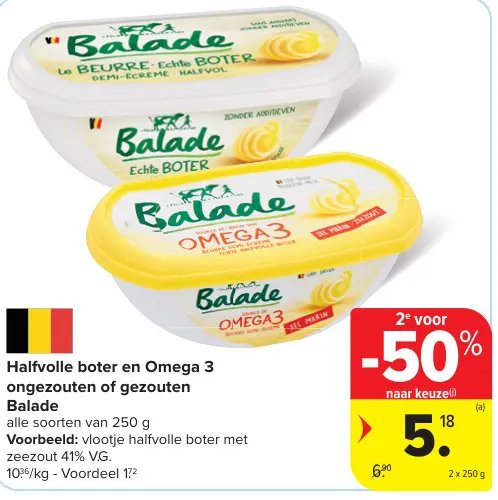 Promotie: Halfvolle boter en Omega 3 ongezouten of gezouten