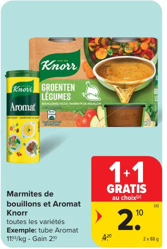 Offre: Marmites de bouillons et Aromat