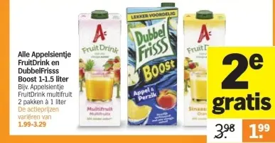 Aanbieding: Appelsientje FruitDrink en DubbelFrisss Boost