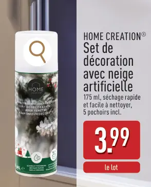 Offre: Set de décoration avec neige artificielle
