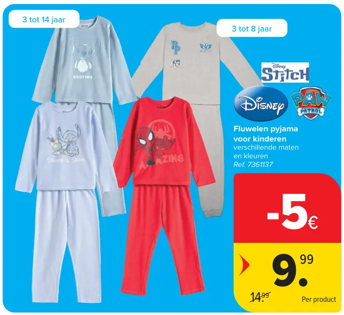 Promotie: Fluwelen pyjama voor kinderen